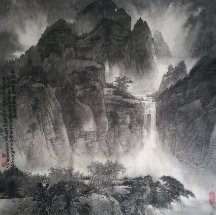 吴以梵作品10《泉飞疑度雨 云积似重楼》